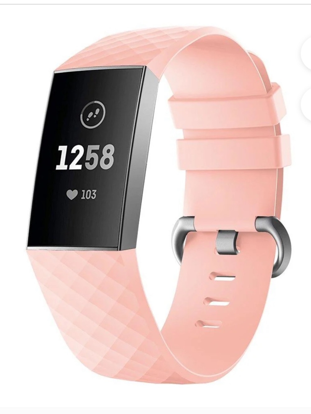FitBands pink silicone replacement band for FitBit Charge 3 or 4